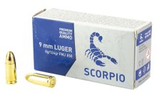 SCORPIO AMMO 9MM 124GR FMJ 50/1000 SCORPIO AMMO 9MM 124GR FMJ 50/1000