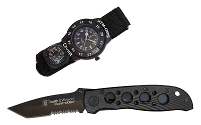 CBG S&W EXTREME OPS KNIFE/WATCH BLK - Caliber Gourmet