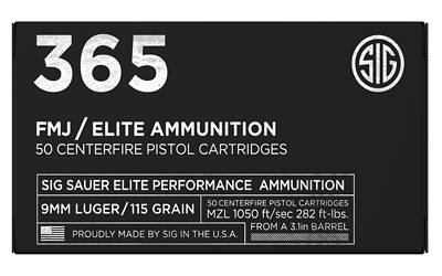 SIG AMMO 9MM 115GR FMJ 50/1000 - Sig Sauer